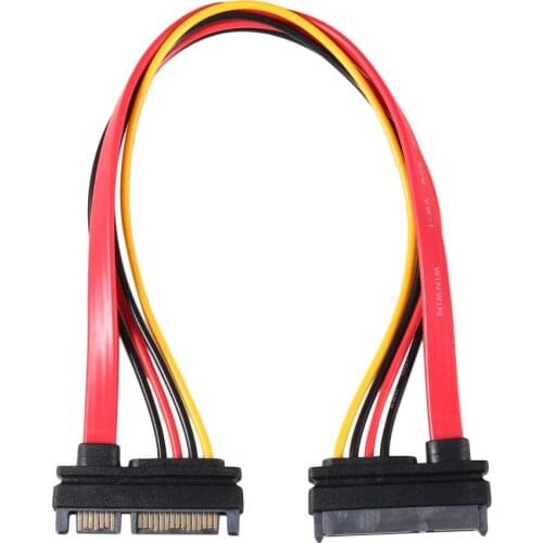 22Pin SATA Cable Male to Female 7+15 Pin Serial ATA SATA Data Power Combo Extension Cable Connector Conterver