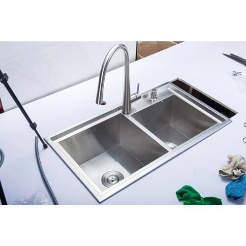 78X43x22cm) kitchen vegetable washing basin, sink Brushed thickening 304 stainless steel basin