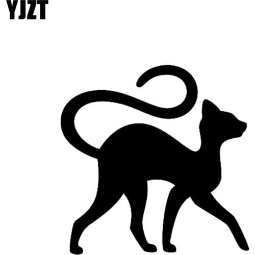 YJZT 12.5CM*12.5CM Car Sticker Vinyl Decal Domestic Fun Cat Figure Black Silver C10-02307