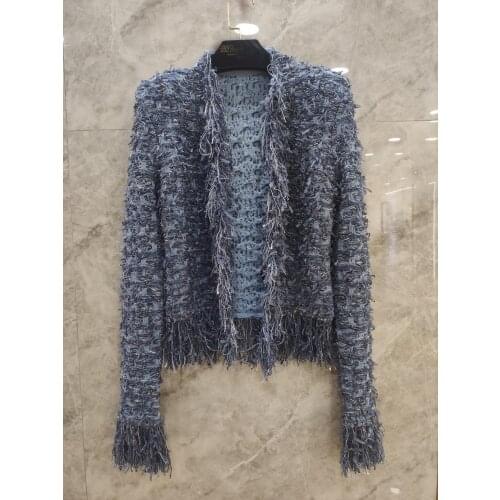 2021 Autumn Top Quality Women Tassel Casual Coat Female Luxury Jacket Overcoat Gdnz 8.18