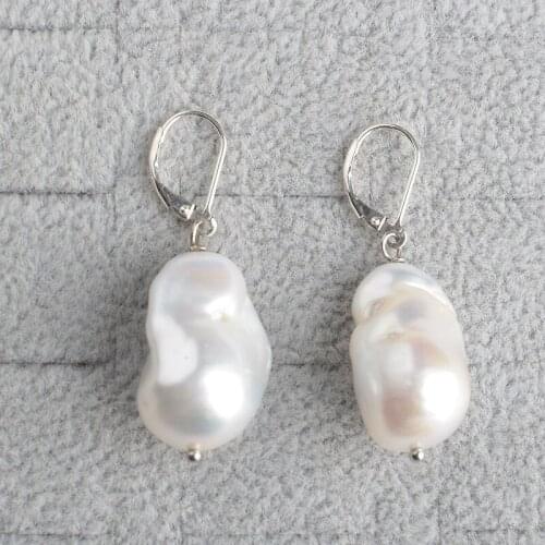 Women' 20mm Keshi Pearl Earrings