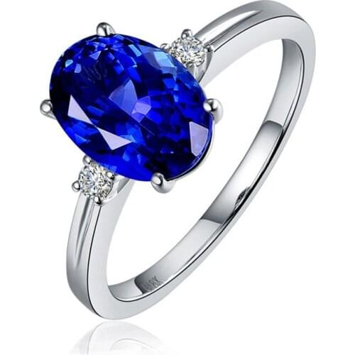 Ociki Silver Color Cubic Zirconia Blue CZ Crystal Wedding Ring for Women Party Oval Girls Gift Drop Shipping Jewelry Wholesale