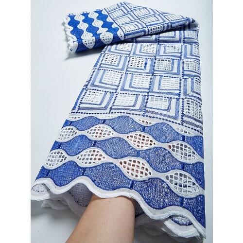 100% Cotton AfricanLace Fabric High Quality 2021 Swiss Voile In Switzerland Lace Fabric Dry Lace For Party Dress 2.5 Yards