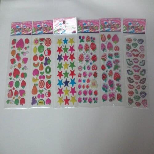 3pcs/lot Bubble Stickers Cartoon Fruit strawberries Sticker Party Favors for Kids Cute DIY Craft Scrapbook Stickers Childs gift