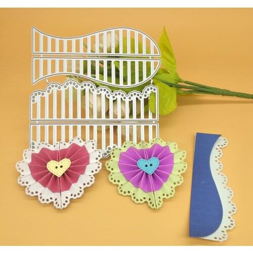 3D Heart-shaped metal cutting die with lace creases, scrapbooks, photo albums, greeting cards, DIY decoration