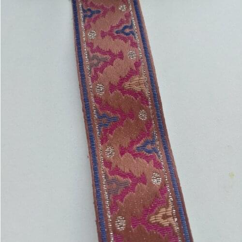 4cm 40mm 1-5/8'' Very Thick Blue Wine Brown Zigzag Wedged Ribbon Costume Trim Curtain Laciness National Jacquard Garment Webbing