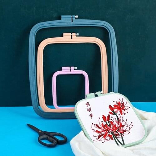 5 Sizes Square Embroidery Hand Cross Stitch Loop Plastic DIY Needlecraft Hoops Cross Stitch Hoop Ring Household Sewing Tools