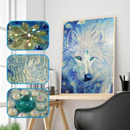 5D Diamond Painting Wolf Bookmark special shape painting Diamond Embroidery Craft Tassel Book Marks for Books Christmas Gifts