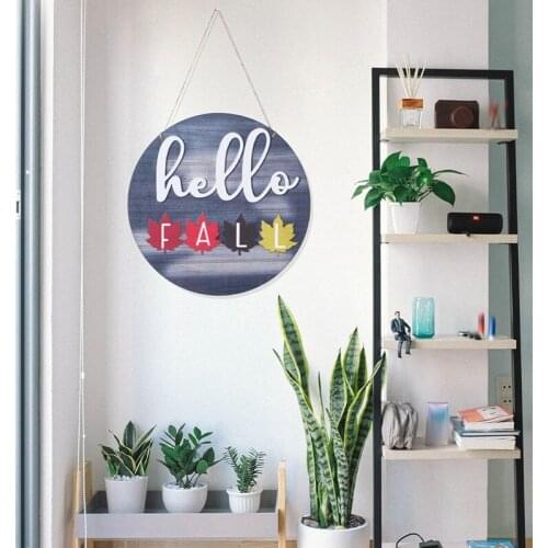 ABZS Hello Seasons Wooden Door Hanger Interchangeable Seasonal Hanging Sign Welcome Sign for Front Door Porch Hanging Decor
