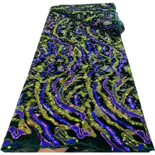 African Lace Fabric 2021 High Quality Lace Nigerian Sequins Lace Fabric For Wedding Party French Tulle Lace Fabric Sewing r19-55