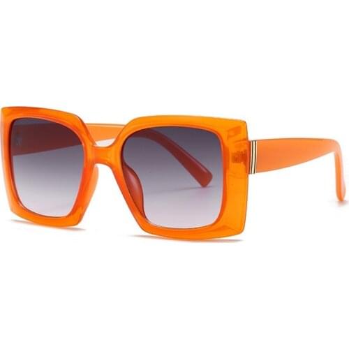 Big Orange Square Sunglasses Women Trendy Eyewear Oversizde Sunglasses For Men Vintage Fashion Shades UV400