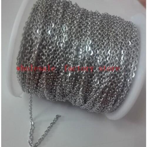 Wholesale Lot of 100meter/Roll Strong 2.3mm wide Stainless Steel joint Oval Chain Jewelry Finding Chain Jewelry marking DIY New