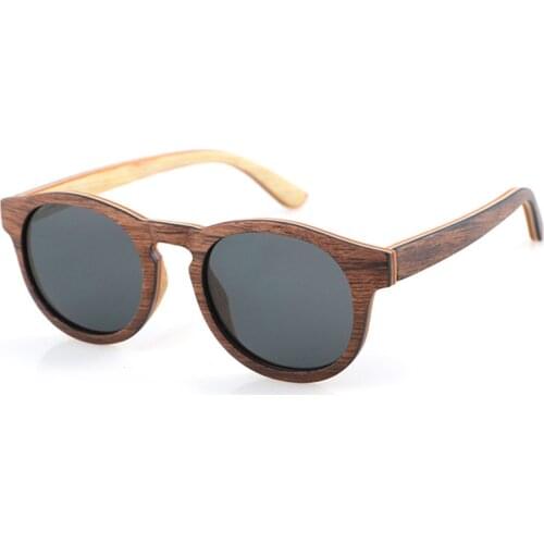 Dropshipping Latest Polarized Designer Girls Children Toddler Cat Eye Black Ebony Wood Laminated Sunglasses with Logo