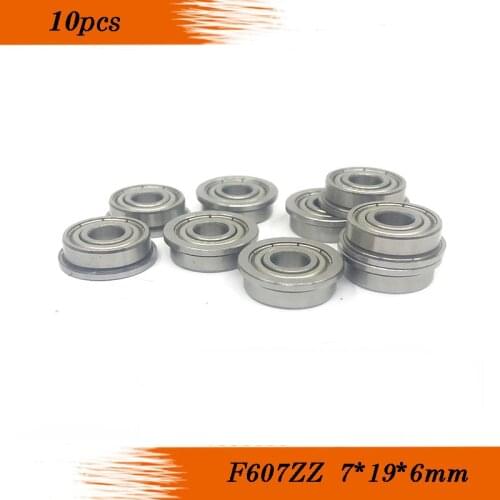 F607ZZ ABEC-5 RF1970ZZ (10PCS) 7x19x6MM Flanged Ball Bearings