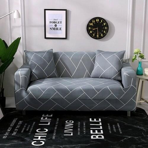 Plaid Stretch Sofa Cover Elastic Slipcover Sectional Sofa Cover For Living Room Couch Cover Geometric Sofa Chaise Cover Lounge