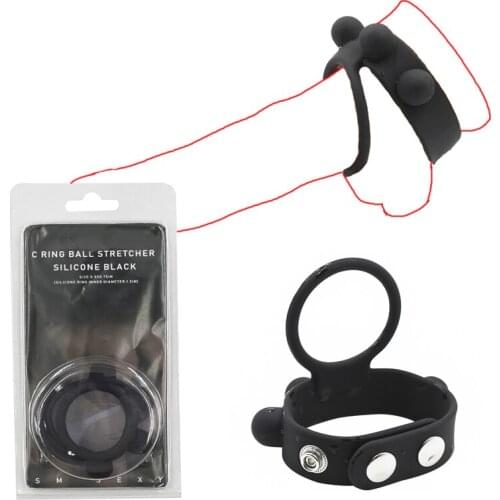 Ejaculation Delayed Cock Rings Adjustable Silicone Penis Bondage Ball Stretcher C Ring Sex Toys for Men Sex Penis Ring Chastity