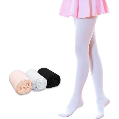 90D Footless Kid Tights Girls Adult Ballet Tights Dance White Stockings Seamless Child Ballet Pantyhose Nylon Leggings 3 Color