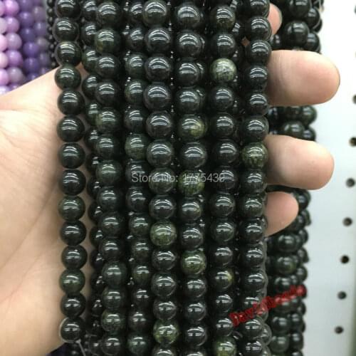 Free Shipping Wholesale 6mm 8mm 10mm 12mm Natural Stone Dark Green Jadee round Beads For Bracelet Necklace Jewelry Making