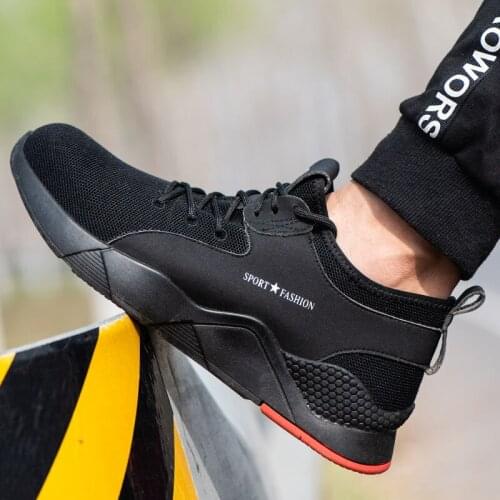 ZEEKSON Summer Leisure Sports Mens Shoes Breathable Anti-smashing Work Safety Shoes Travel Unisex Non-slip Comfortable Shoes