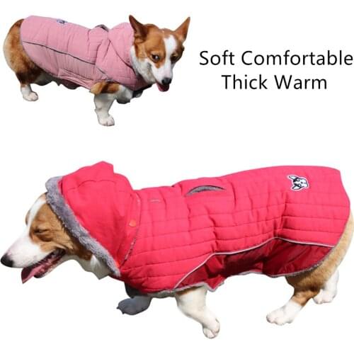 Dog Clothes Ddetachable Hat Autumn Winter Pet Clothes Thickened Dog Vest Cotton Clothes Can Connected to Leash Jacket