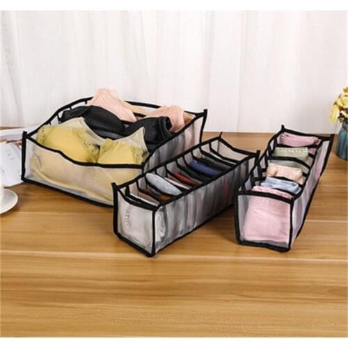 Bra Organizer Box Dormitory Home Closet Drawer Organizers for Underwear Bra Socks Cabinet Travel Separated Foldable Organizers