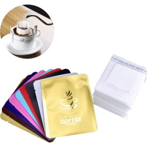 Portable Drip Coffee Filter Bag Home Office DIY Hanging Aluminum Foil Vacuum Bags Heat Seal 100pcs outer bags+100pcs Filter Bags