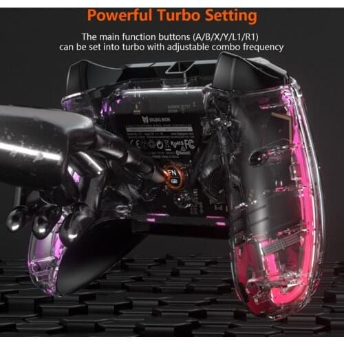 C1 Wired Somatosensory Gamepad Game Controller Joystick with 6-axis Gyroscope RGB Light Effect Compatible with Switch/Window 10