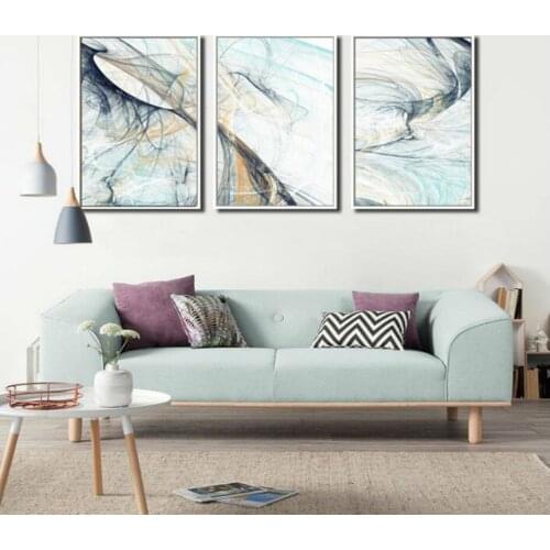 3 Pieces Modern Abstract Line Psychedelic Canvas Paintings Wall Art Pictures Posters Prints Decoration Living Room