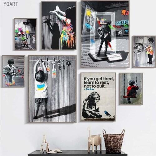 Modern Graffiti Artwork Canvas Painting On The Wall Art Posters Prints Wall Pictures for Hoem Living Room Wall Cuadros No Frame