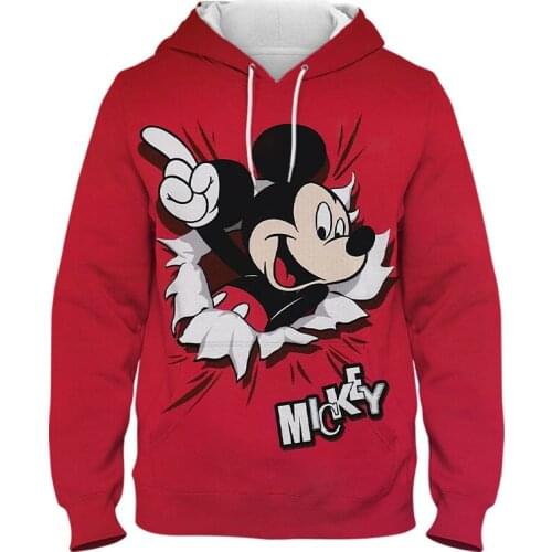 Disney Anime Hoodie for Men Mickey Mouse Print Jacket 3d Baseball Uniform Pullover Hoodie for Men and Women Children clothing