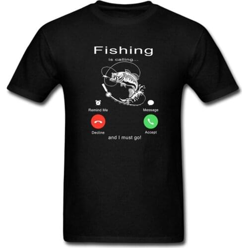 Fishing Is Calling and I Must Go Phone Screen Funny T Shirt fishing Cool tee USA size