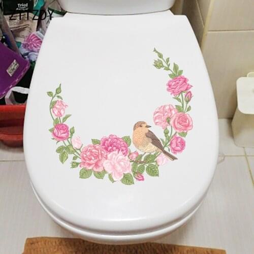 ZTTZDY 25.2×23.5CM Pink Vintage Wreath Bedroom Wall Decoration Classical Home Toilet Stickers Accessories T2-1431