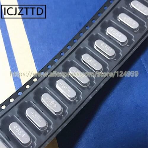 10PCS 4.864MHZ 4.864M 4.864 49SMD HC-49SMD NEW Original SMD 2P 11.40mm x 4.80mm 20PF