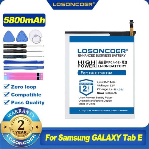 100% Original LOSONCOER 5800mAh EB-BT561ABA EB-BT561ABE Battery for Samsung GALAXY Tab E 9.6 T560 T561 SM-T560 SM-T567V