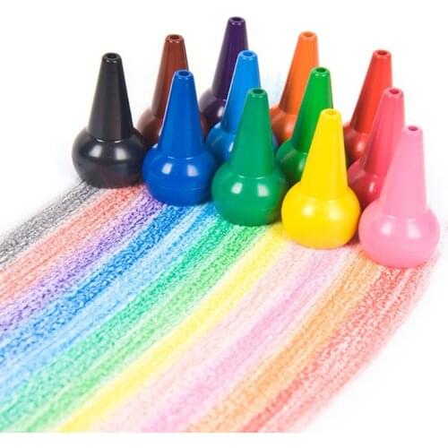 12 Colors 3D Finger Crayons Non Toxic Washable Painting Drawing Wax
