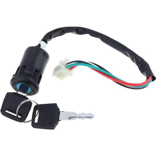 2Pcs 4 Wires 2 Ignition Keys Start Switch Waterproof Door Lock Key Motorcycle Accessories for ATV Go Kart Scrambling Motorcycle