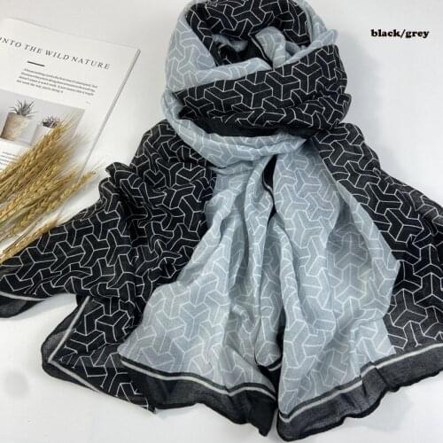 2021 Fashion Geometry Pattern Geo Cotton Scarf Shawls Wraps Hijabs 3Colors 10pcs/lot