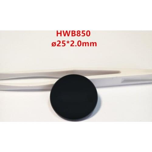 25*2.0Mm Hwb850 Rg850 Infrared Transmission Filter Lens Black Glass Visible Light Absorption Cut-Off