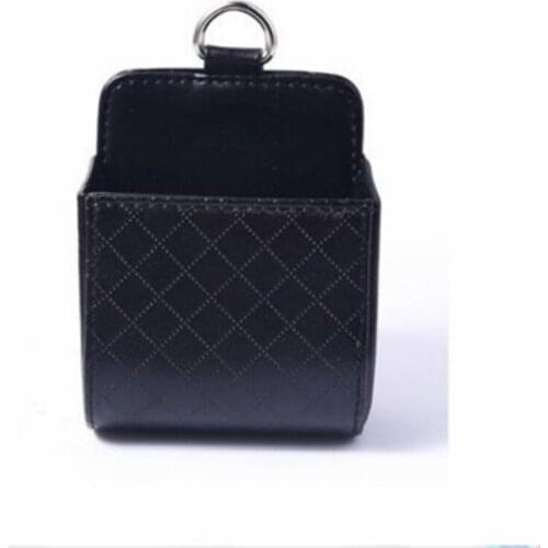 Car Storage Bag Hanging Leather Organizer Box Automobile Air Outlet Tidy Store Case Glasses Phone Storage Auto Accessories