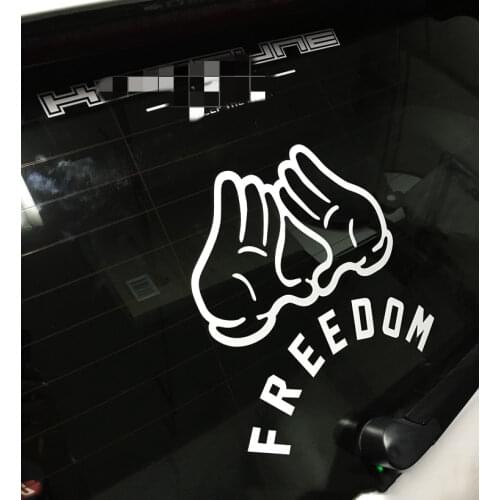 Car Stickers Graphic Automobile Body Decal Motorbike Bicycle Funny Decals for Germany Style Freedom Gesture