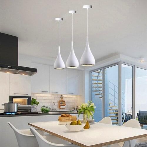 Bar Modern Pendant Lighting White Pendant Lights Kitchen Island Light Study Bedroom Home Pendant Room Ceiling Lamp Include Bulb