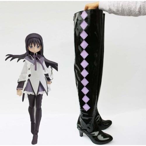 Puella Magi Madoka Magica Akemi Homura Cosplay Boots Anime Puella Magi Madoka Magica Akemi Homura Cosplay High Heels Shoes Boots