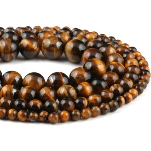 Natural Stone Beading tiger eye Isolation beads Round Loose Spacer Beads for Jewelry Making DIY Bracelet Necklaces Accessories