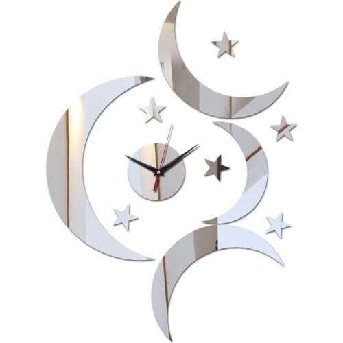 New sale watch clocks home decoration diy 3d mirror wall clock living room quartz acrylic modern design