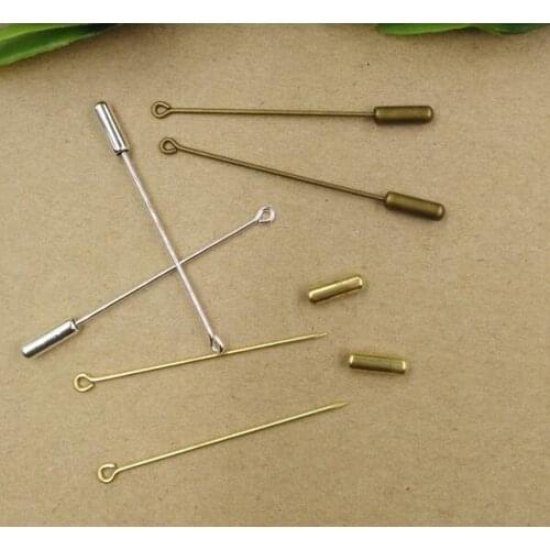 100pcs 50mm 70mm copper long classic metal stick pin eye pin hat pins brooch lapel pin jewelry diy finding
