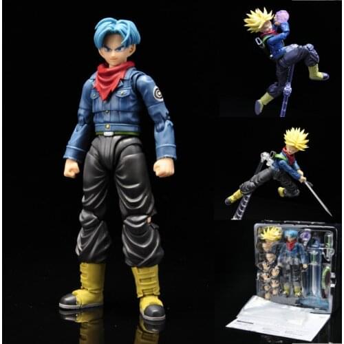 Action Dragon Ball Super SHF Model Vinyl Dolls Future Trunks Figurines Toys Change to Super Saiyan Version Desk Decor Gifts Toys