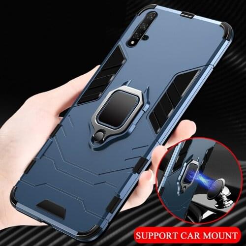 ITEUU Anti-knock Finger Ring Kickstand Armor Case for Huawei Honor 20 20 PRO Cases Shockproof Back Cover