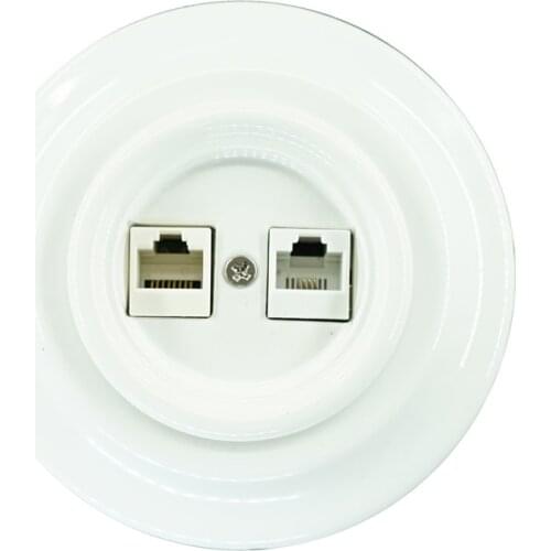 Ceramic telephone RJ11+ Internet RJ45socket Wall Sockets Oulet