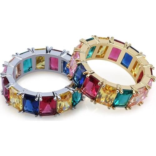 Rainbow Crown Ring Micro Sun Flower Ring Party Gift Couple Charm Lady Jewelry Inlay Wedding Beautiful Zircon Accessories