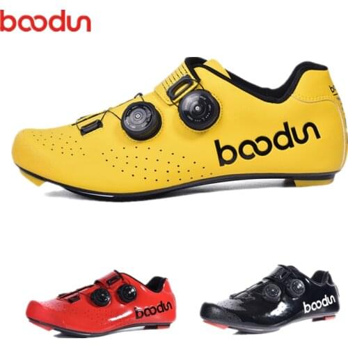 BOODUN New Ultralight Cycling Road Shoes Carbon Fiber Self-Locking Pro Bike Shoe Breathable Bicycle Racing Athletic Sneakers Men